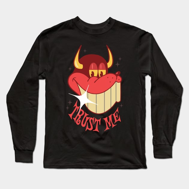 TRUST ME Long Sleeve T-Shirt by andewhallart